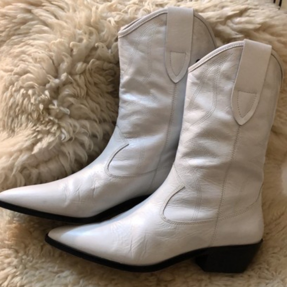 Rebecca Minkoff White Kaiegan Cowboy Boots